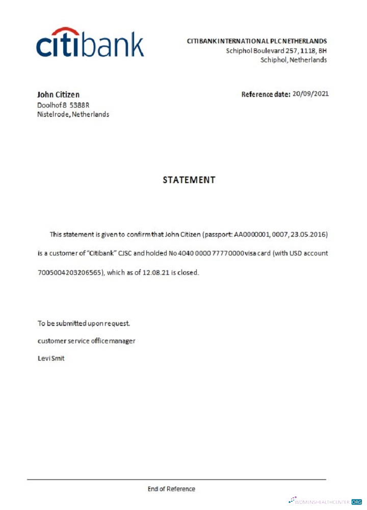 Download Netherlands Citibank closure reference Photoshop template